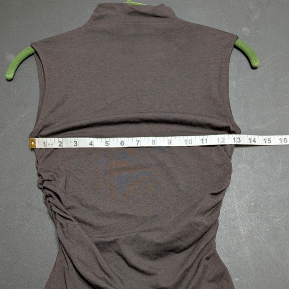 Madewell Womens Molasses Brown Side-Ruched Mockneck Sleeveless Tank Top size XS - Picture 8 of 10